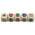 thumbnail image 6 of 16mm Poker Dice Ivory Tone Rounded Corners with Storage Pouch, Bundled in Black PU Leather Dice Cup Plush Red Felt Lined, 6 of 6