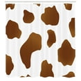 thumbnail image 3 of Ambesonne Cow Print Shower Curtain, Brown Spots on Cow, 69"Wx70"L, White Brown, 3 of 3