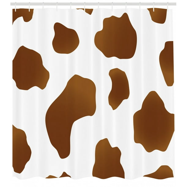Cow Print Shower Curtain Brown Spots On A White Cow Skin Abstract Art Cattle Fur Farm Animals Cowboy Barn Fabric Bathroom Set With Hooks White Brown By Ambesonne Walmart Com Walmart Com