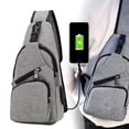 thumbnail image 2 of Spencer Men Crossbody Chest Backpack Messenger Shoulder Sling Bag Daypack with USB Charging for Travel (6.3*2.7*12.6inch, Black), 2 of 9