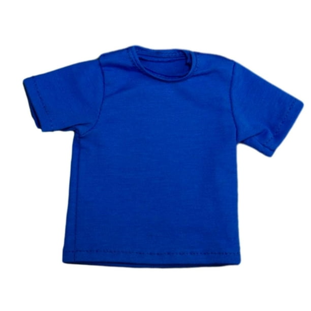 Camiseta de Moda 1/6, Disfraz de Ropa en Miniatura, Ropa de Muñeca Hecha a Mano para Figuras de 12 ", Accesorios para Modelos de Muñecas Corporales Azul