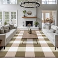 thumbnail image 4 of Brown Plaid Area Rug 6x9 FT, Non Slip Living Room Throw Carpet, Spring Summer Farmhouse Buffalo Checkered Washable Soft Large Floor Carpet Non-Shedding Rug for Bedroom Dining Room Play Room, 4 of 9