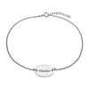 Personalized Women's Sterling Silver or Gold over Silver Engraved Name Oval Disc Anklet