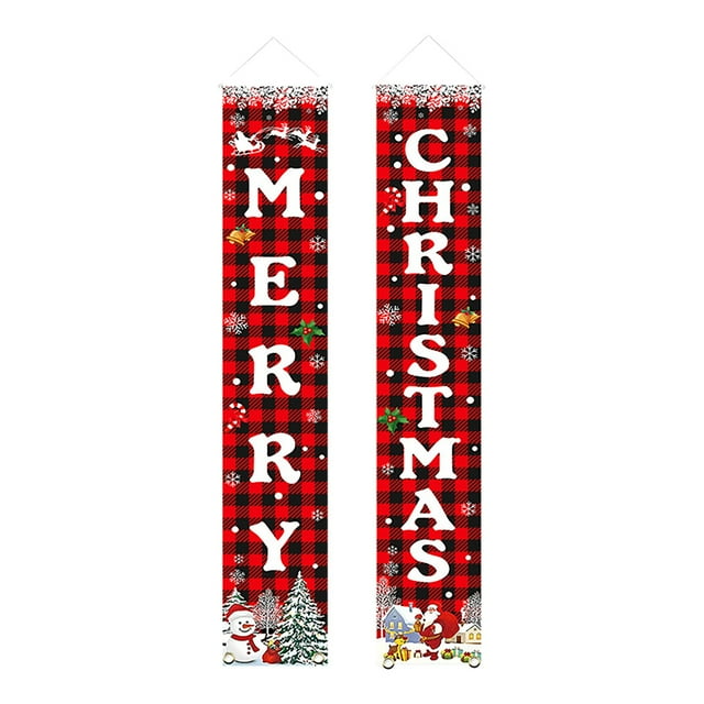 SIfdSeng Ensemble de Bannières de Porte de Fête de Noël en Polyester à Thème Festif