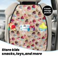 thumbnail image 4 of Cute Fruit Ice Cream Print Mats Back Seat Protectors, Car Seat Protector Vehicle Organizers Waterproof Cover Back Seat Cover for Kids with 3 Storage Pockets 2 Pack, 4 of 5