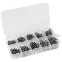Quaqdae 500Pcs/Set Mixed Size #3~12 High Carbon Steel Carp Fishing Hooks Pack With Hole With Retail Box Jigging Bait