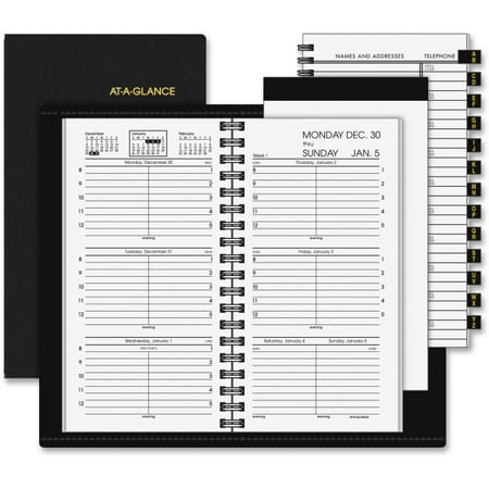 - At-A-Glance Pocket Appointment Book - Julian - Weekly - 1 Year - January till December - 8:00 AM to 5:00 PM - 1 Week Double Page Layout - 3.25