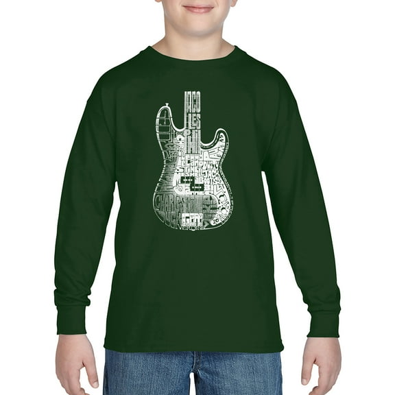 Boy's Word Art Long Sleeve - Bass Guitar
