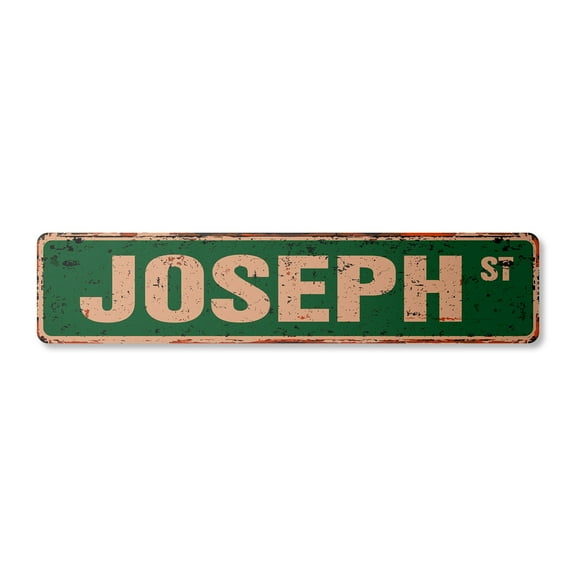 JOSEPH Vintage Plastic Street Sign Childrens Name Room Sign | Indoor/Outdoor |  18" Wide