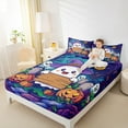 thumbnail image 4 of Castle Fairy Cartoon Ghost 4-Piece Full Size Sheets for Children,Orange Pumpkin Bed Sheets,Happy Halloween Lightweight Sheet Sets,Ultra Soft Home Decor, 4 of 7
