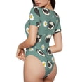 thumbnail image 3 of Naloa Cute Puppy Women's Short-Sleeved Onesie, One-Piece Swimsuit for Parties, dates, clubs - Medium, 3 of 9