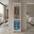 thumbnail image 2 of Eco Closet 2-Rod Wardrobe Organizer, Double Hanging Sections with Open Shelf, Space-Saving, 2 of 5