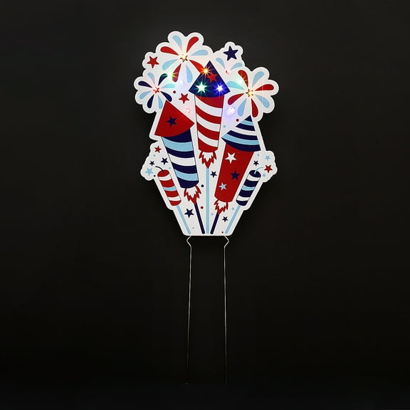 Light-Up Firework Yard Sign Kit Assortment May Vary