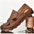 thumbnail image 4 of Mens Leather Sandals For Men Breathable Summer Shoes, 4 of 5