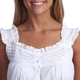 thumbnail image 5 of stylesilove.com Handmade Women's Eyelet Trim Pleated Nightgown White, 5 of 8