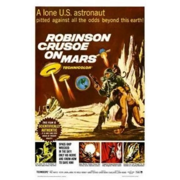 Robinson Crusoe On Mars Movie Poster Reprint 27inx40in for any room 27x40 Square Adults Poster Time