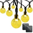 thumbnail image 1 of Cadena de luces solares para exteriores con función de memoria, 35 pies, 60 LED, bolas de cristal colgantes, encendido y apagado automático, luces de globo impermeables con energía solar para patio,, 1 of 5