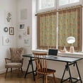 thumbnail image 5 of Boho Geometric Abstract Floral Kitchen Curtain for Berdoom Living Room Cafe 54 Inch Length, Vintage Ethnic Flower Textured Tiers Curtains Light Filtering Drapes Window Treatment 2 Panels 52"Wx54"L, 5 of 8