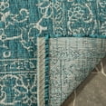 thumbnail image 3 of SAFAVIEH Courtyard Darin Botanical Indoor/Outdoor Area Rug, Turquoise, 5'3" x 5'3" Round, 3 of 6