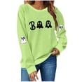 thumbnail image 2 of FDGIU Women's Halloween Sweatshirt 2025 - Spooky Ghost and Pumpkin Graphic Long Sleeve, Cute Fall Pullover Top, Funny Crewneck Cozy Seasonal Fashion, 2 of 4