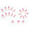 thumbnail image 5 of FCOGIN Medium Almond, 24 Pieces, Pink, Purple, White, Acrylic False Nail, Press on Nail, 5 of 6