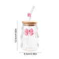 thumbnail image 3 of FastXmas 450ml Round Glass Cups with Lids and Straws, Cold Drinking Glass Tumbler with Handle, Transparent Glass Cup for Water,Juice,Iced Coffee,Milk,Tea,for Office Home, 3 of 6
