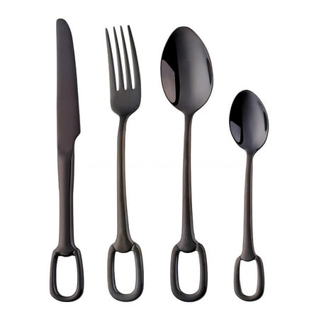 

4 Piece Stainless Steel Cutlery Set Kitchen Utensils Safe Color Silverware Set Including Knife/Fork/Spoon Home Kitchen Utensils.Silver