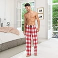 thumbnail image 7 of Cotton Mens PJ Pajama Pants Bottoms Waistband Sleepwear with Pockets Red and White Checkered, 7 of 7