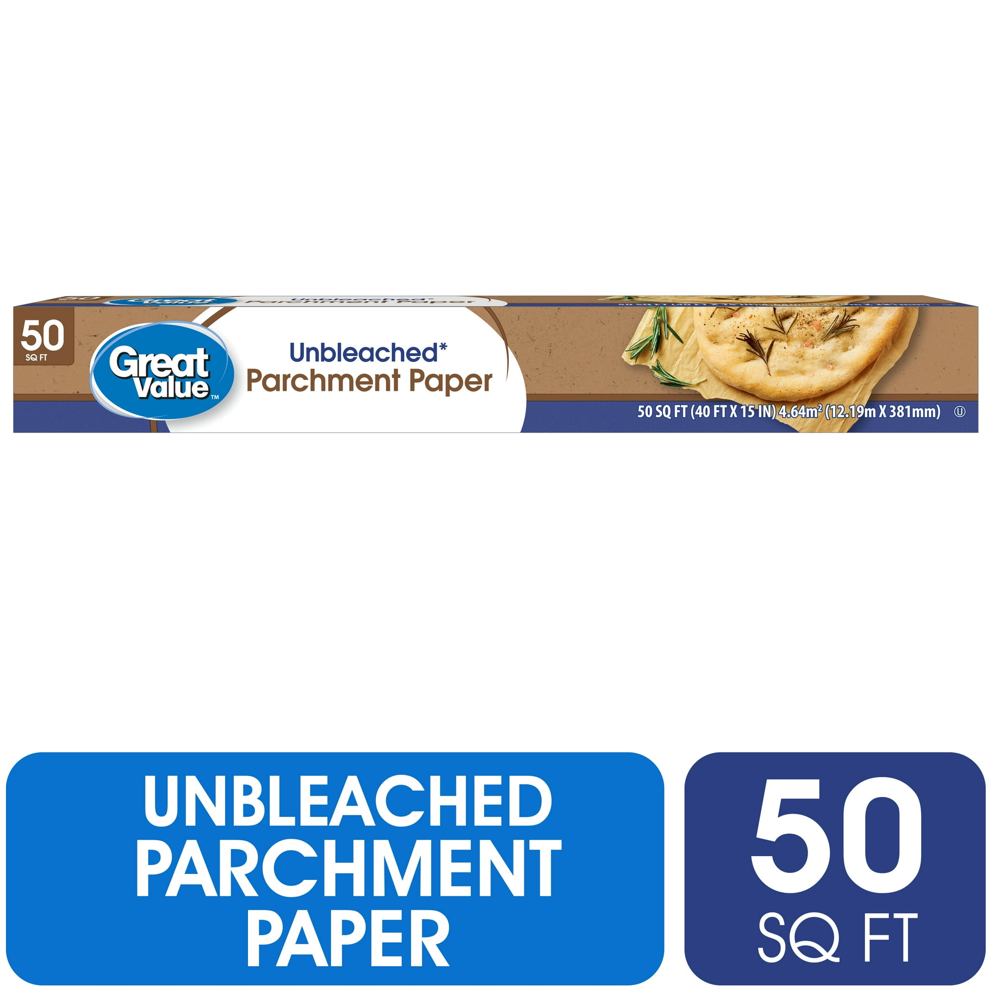 Great Value Unbleached Parchment Paper, 50 Sq ft