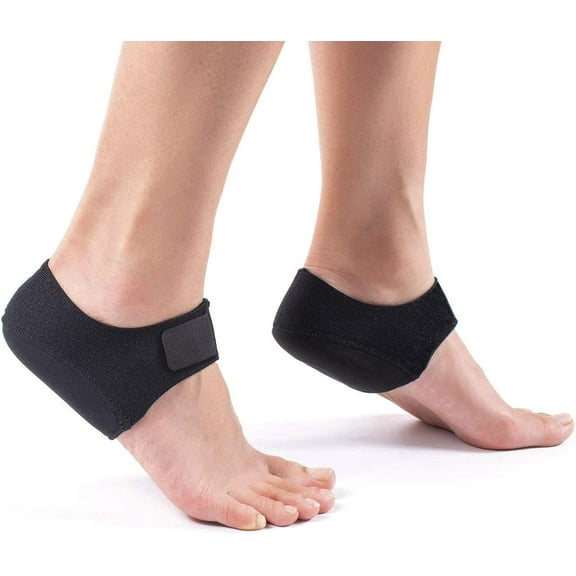 Emlimny Plantar Fasciitis Heel Cups for Heel Pain Heel Protectors/Sleeves Pads, Heel Support for Heel Pain and Spur, Cracked Heels for Women and Men (Black, S)