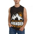 thumbnail image 2 of Lsque Not All Who Wander Are Lost4 Print Men's Cotton Blend Sleeveless Muscle Shirts (S-3XL)- Moisture Wicking, Odor Protection, UPF 30+,X-Large, 2 of 8