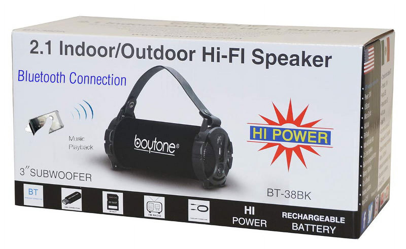 Boytone BT-38BK Portable Bluetooth Indoor/Outdoor Speaker - Black - image 3 of 3