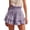 Purple, variant on Zynoxe Skorts for Women Comfort Elastic Waist Womens Solid Color Skorts Trendy Versatile Tiered Ruffled Hem Mini Skirt Shorts Lightweight Breathable Cotton Linen Summer Skorts S