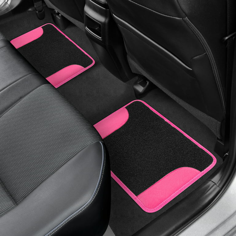 Universal Fit Classic Design Plush Carpet Car Floor Mats Front & Rear with  Heelpad