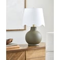 thumbnail image 5 of Livabliss Stella Diminuta Traditional Accent Table Lamp, 23-inch, Dark Green with White Scalloped Shade Shade, 5 of 5