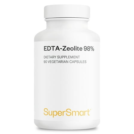 SuperSmart EDTA Zeolite 98% (Advanced Formula) - with Milk Thistle & Parsley - High Potency Supplement | Made in USA | Non-GMO & Gluten Free - 90 Vegetarian Capsules