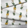 thumbnail image 3 of Soimoi Satin Silk Fabric Leaves & Floral Block Print Sewing Fabric Yard 42 Inch Wide, 3 of 4