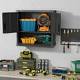thumbnail image 4 of Ataucjin Garage Wall Cabinet, Heavy Duty Steel Hanging Cabinet with Shelves & Locks, Upper Floating Storage Organizer for Warehouse, Workshop, Kitchen, Black, 4 of 6