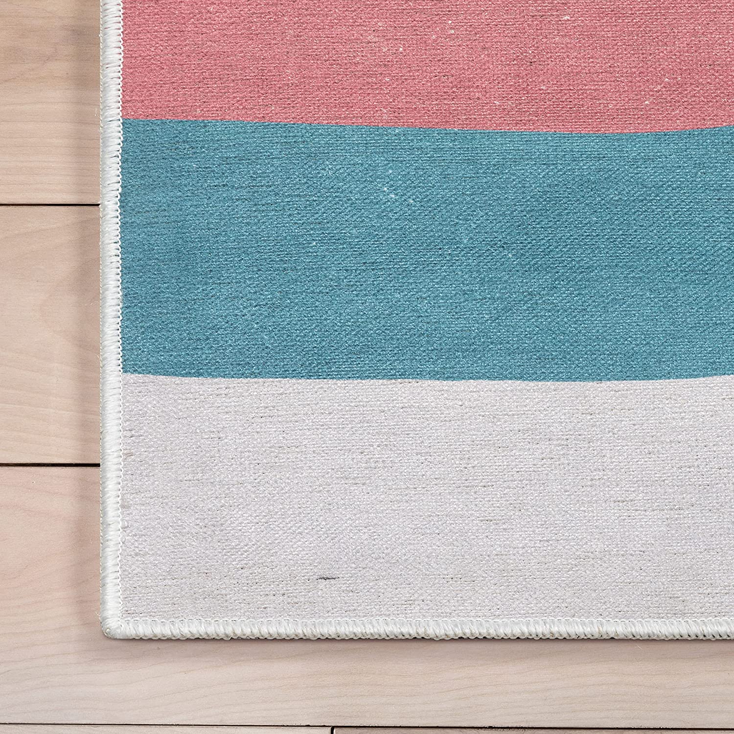 Well Woven Kids Rugs Kaleidoscope Rainbow Modern Multi Color Printed Distressed Machine Washable 5' x 7' Area Rug