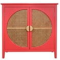 thumbnail image 4 of Sideboard Buffet Cabinet with 2 Rattan Doors, Freestanding Wood Accent Storage Cabinet Console Table, 4 of 8