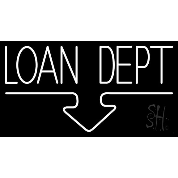 Loan Dept LED Neon Sign 13 x 24 - inches, Black Square Cut Acrylic Backing, with Dimmer - Bright and Premium built indoor LED Neon Sign for Defence Force.