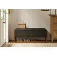 thumbnail image 4 of Modern Storage Benches with Walnut Wood Legs, 47'' Ottoman Bench with 20 Gallons Storage Space for Bedroom End of Bed, Fabric Upholstered Entryway Bench with Seating for Livingroom, Gray, 4 of 14