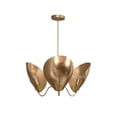 thumbnail image 2 of 3 Light Curved Shades Pendant Mid Century Modern Raw Brass Sputnik chandelier light Fixture, 2 of 7