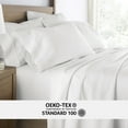 thumbnail image 6 of Long-Staple Sateen Cotton Sheets Set - Ultra Soft Double Brushed & Washed in White for Queen Size Bedding - Comfort Canopy, 6 of 13