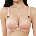 thumbnail image 4 of WHEANG Bras for Women No Underwire Push Up Bra for Small Bust Women's Front Closure Wireless Bra Side Support Anti‑Sagging Comfort Everyday Bra Size M Pink, 4 of 5