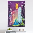 thumbnail image 1 of Alien Tapestry, Funky and Happy Monsters Illustration on a Abstract Galactic Landscape, Fabric Wall Hanging Decor for Bedroom Living Room Dorm, 5 Sizes, Purple and Multicolor, by Ambesonne, 1 of 1