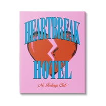 Stupell Industries Vintage Heartbreak Hotel Typography Painting Gallery Wrapped Canvas Art Print Wall Art, 36 x 48