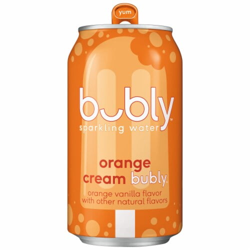 Bubly Orange Cream Flavored Sparkling Water Cans 8 pk / 12 fl oz - Pack of 2