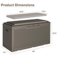 thumbnail image 2 of SONGMY 100 Gallon Resin Deck Box with Cushion, Waterproof Outdoor Storage Box with Lockable Lid for Garden Tools, Patio Cushions (Light Brown), 2 of 7