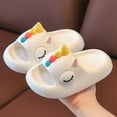 thumbnail image 2 of TOWED22 Girls Slippers Flip Flops Summer Cushion Thick Sole Large Bow Cute Platform Cloud Slides Home Sandals(White,1.5), 2 of 6
